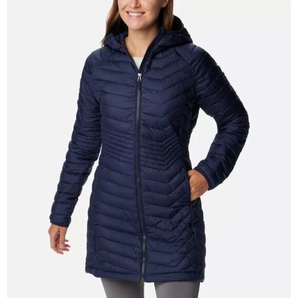 Columbia Size 2X Navy Powder Lite Mid Insulated Puffer Jacket Full Zip HR2-61 - Picture 1 of 10